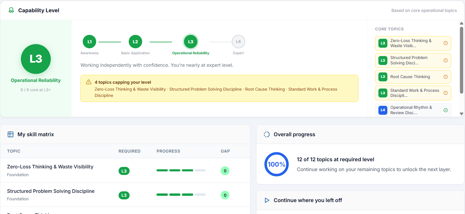 My Capability Progress Dashboard preview
